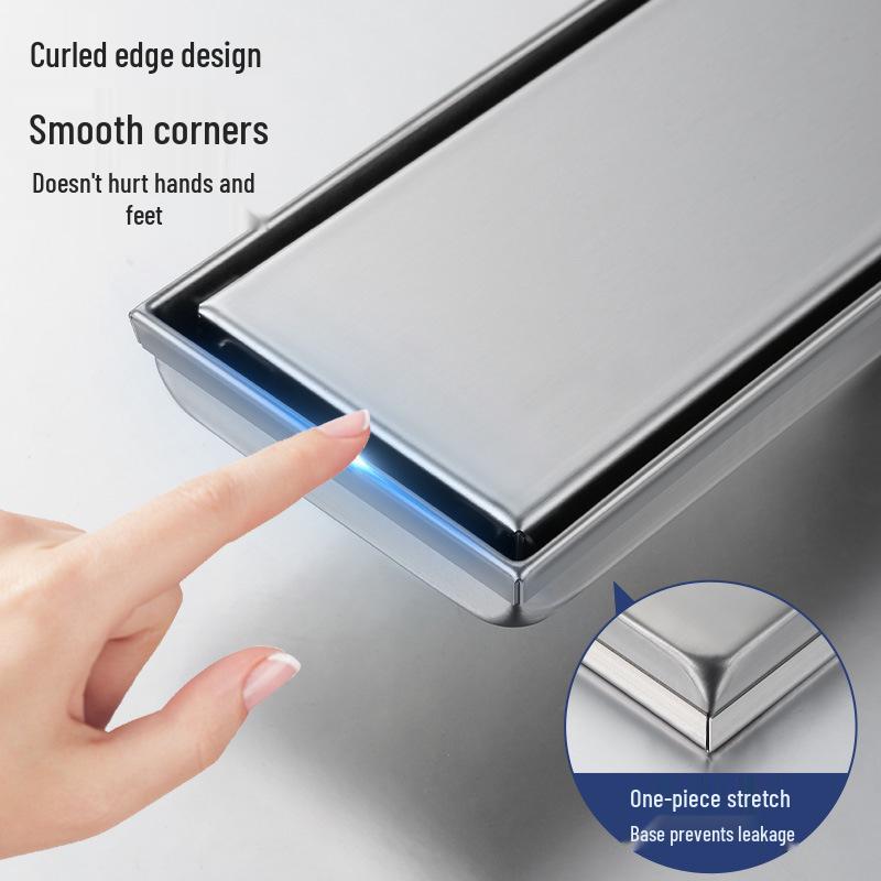 Bright Light 304 Stainless Steel Invisible Floor Drain - Odor-Resistant for Hotel Showers