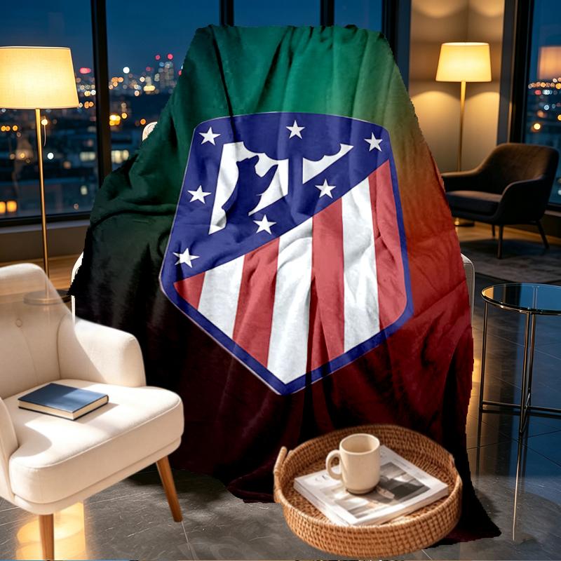 Coperta con Stampa Atletico Madrid - Morbida e Confortevole, per Camera da Letto, Viaggio, Divano, Decorazione per la Casa - Regalo di Compleanno o Natale per un Amico