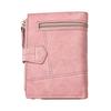 Women Wallet PU Leather Short Small Size Multiple Slots Card Holder Coin Purse for Daily Life Pink