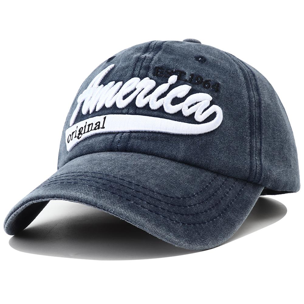 Peaked Blocking UV Protection Sun Ventilated Permeable Air Cap Baseball Stitching Stitched Embroidered Alphabet American Distresseded Vintage