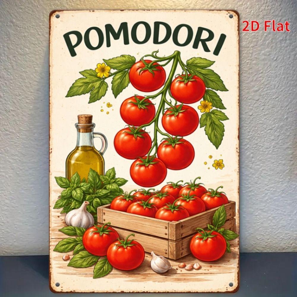 Vintage Metal Flower Wall Art Poster, 20x30cm Decorative Home Garden Sign