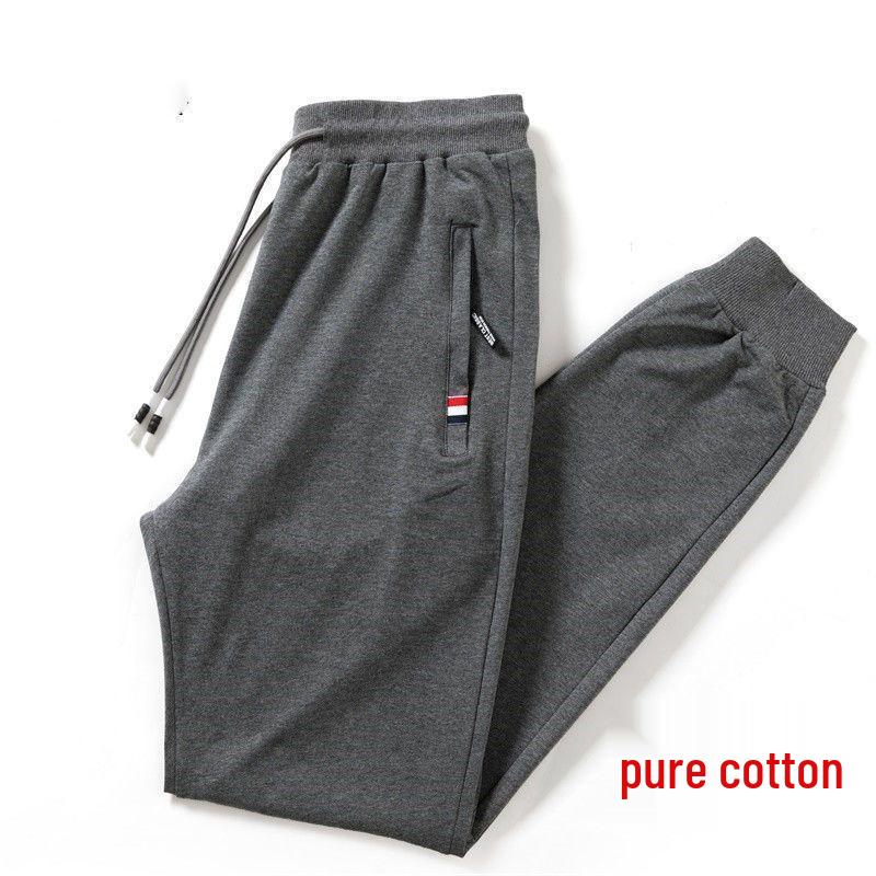 Pánské podzimní/zimní zateplené bavlněné tepláky s rovnými nohavicemi - Volný střih, nadměrná velikost, ležérní kalhoty