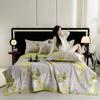 Piumone Estivo Sottile 4 pezzi Tessili per la Casa Lusso Leggero Coperta Estiva Fresca Taglia Queen Piumone per Aria Condizionata Set Lenzuolo Federe