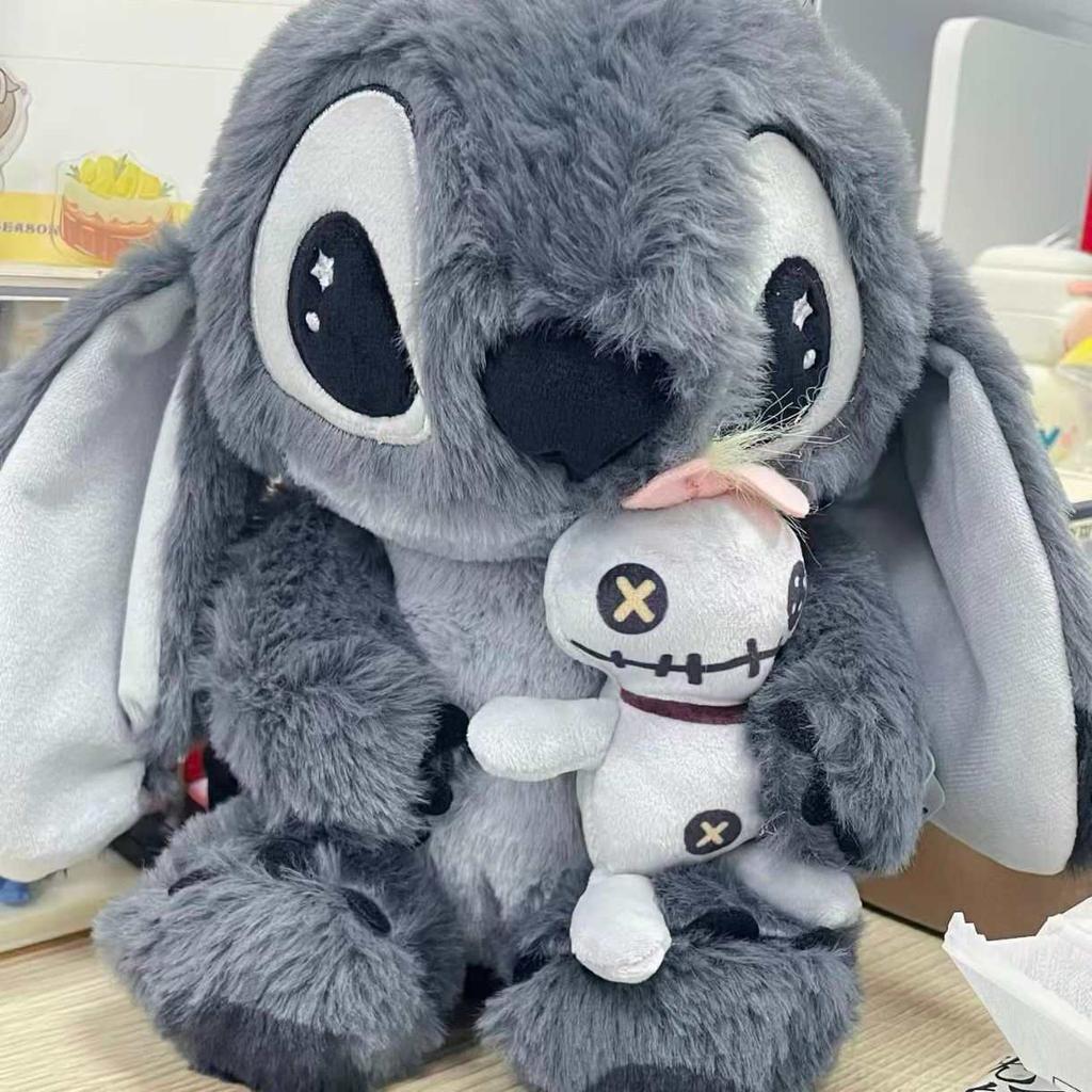 Grey Black Stitch Plush Toy Doll Soft Hug Pillow Sofa Cushion Sleep Companion Comfort Doll Room Desktop Decoration Festival Gift