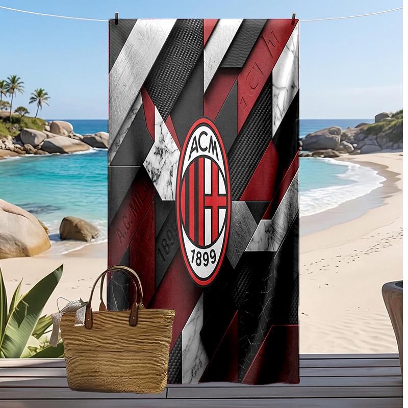 AC Milan Printed Beach Towel Quick Dry Soft TowelPortable Large Rectangular Beach Blanket for Travel Swimming Pool