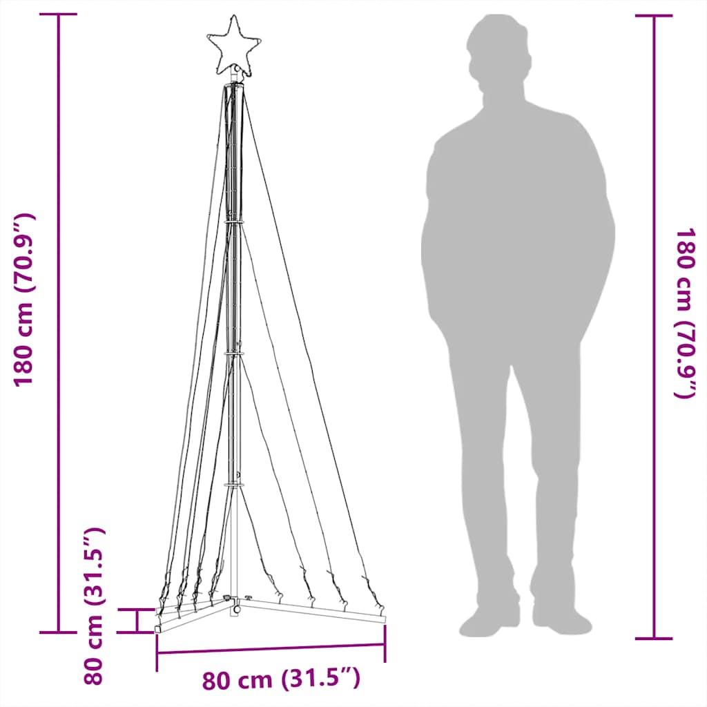 LED Christmas Tree 339 Cold White LEDs 187 Cm