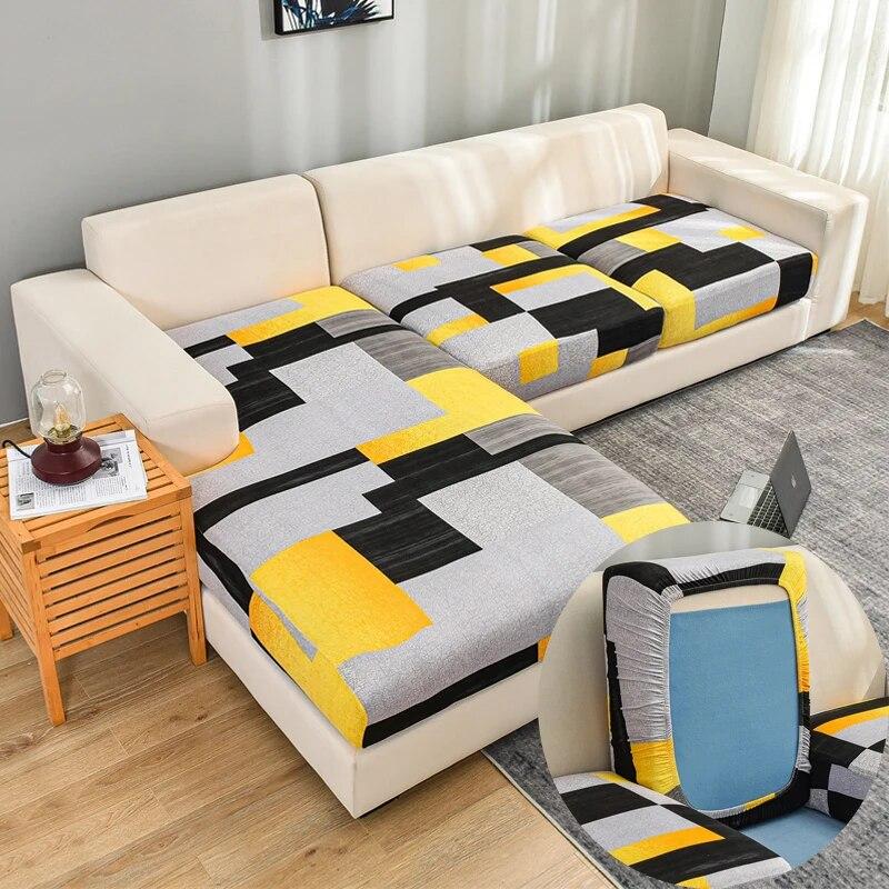 Housse de protection de meubles à imprimé géométrique, housse de canapé d'angle, housse de siège de canapé extensible, élastique, protection pour animaux de compagnie