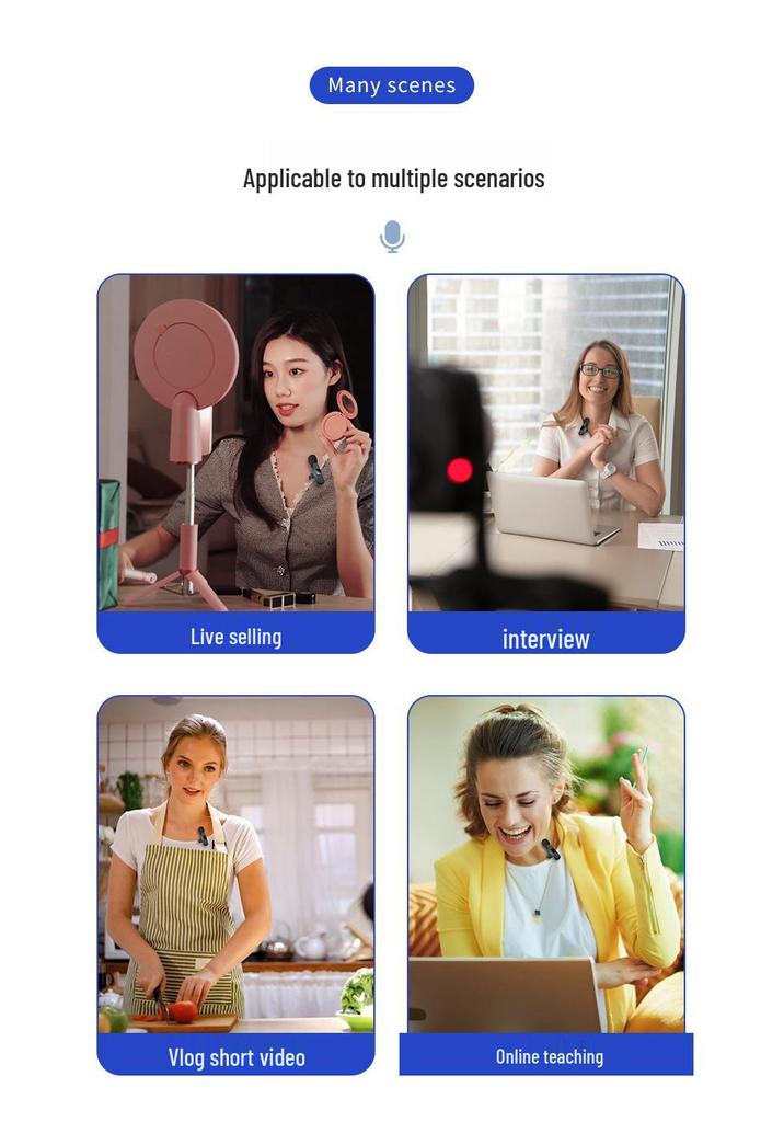 Wireless Lavalier Microphone for Phone: Mini Outdoor Recording & Live Broadcast with Noise Reduction