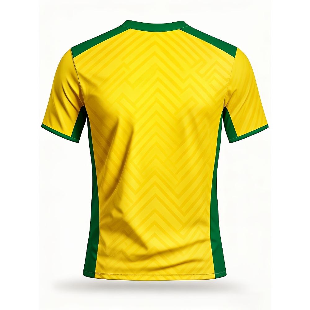 Clothes yellow and green printed sports short-sleeved jerseys, competition training jerseys