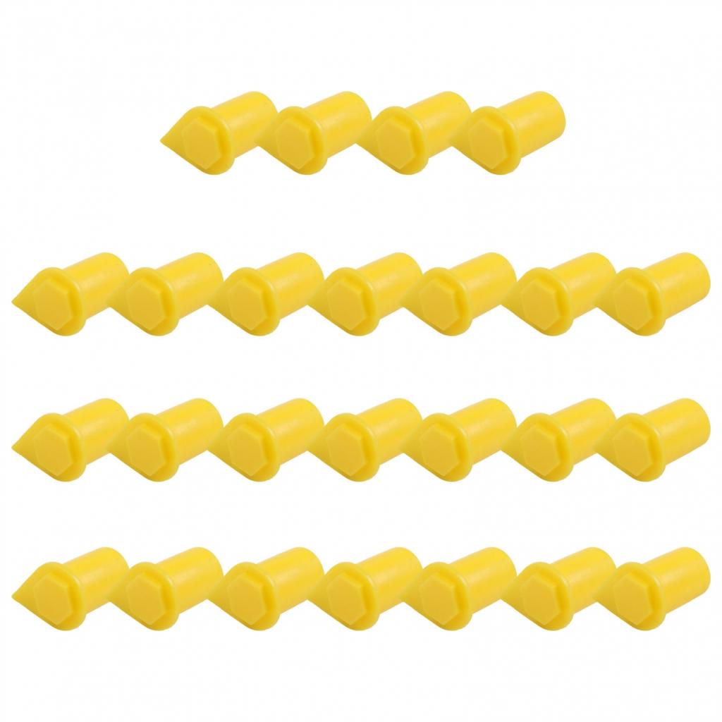 25 x 21mm Dust Cap Long Wheel Nut Indicators Yellow Safety Wheel Nut Indicators