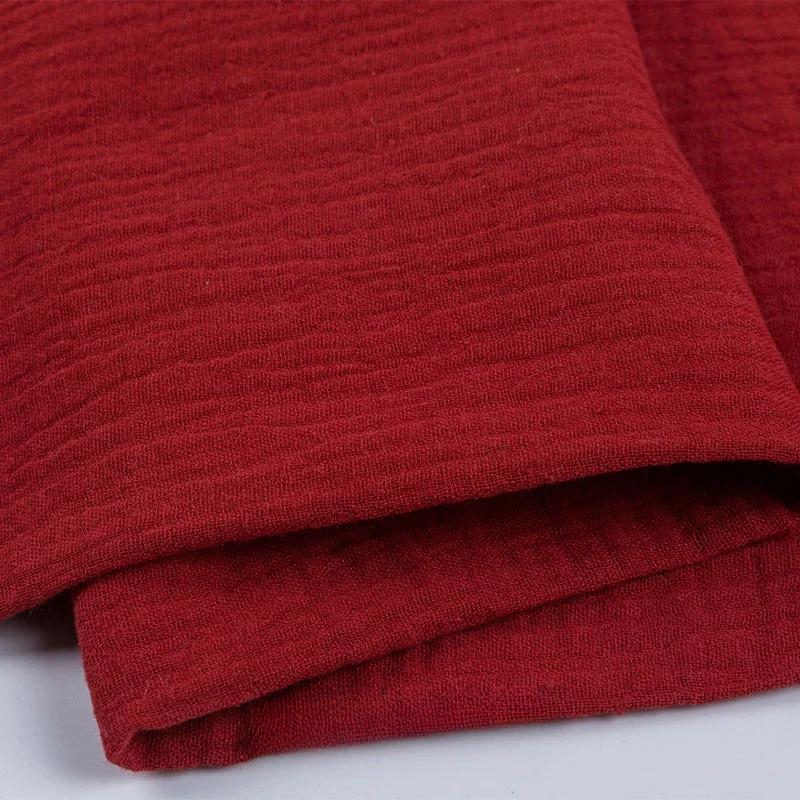 100x135cm Podwójna Warstwa Czysta Bawełna Gaza Cała Bawełna Krepa Tkanina Jednolity Kolor Odzież Domowa Sukienka Szalik Tkanina na Odzież Dziecięcą