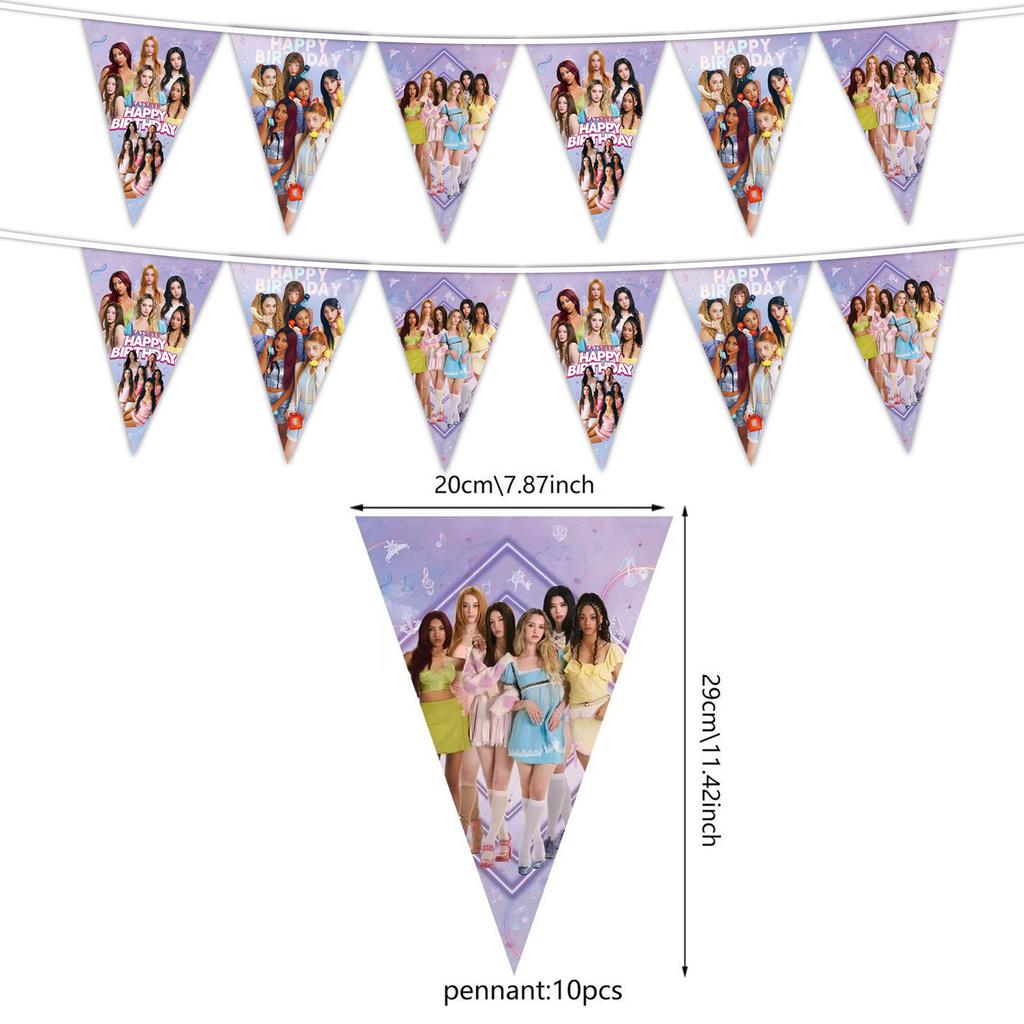 K&Katseye Birthday Party Supplies For Kpop Decor Girl Fans Plate Cup Napkin Topper Balloon Party Decoration Baby Shower Gift