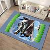 Airplane Crocodile Design Carpet with "Bombardiro Crocodilo" Text On Blue Background Suitable for Use As an Anti-slip1 For1room and Bedroom Sofas