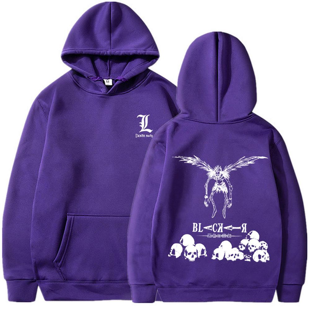 

Аниме Худи Death Note Мужские Женские Принт Скелета Рюука Y2k Толстовки Готика Харадзюку Манга Пуловер Хип-хоп Уличная одежда Осень XXXL