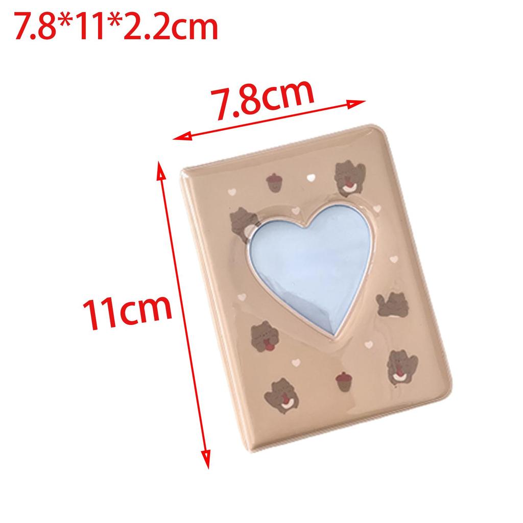 3 Inch Mini Photo Binder Cute Love Heart Hollow Photocard Holder Book Business Card for