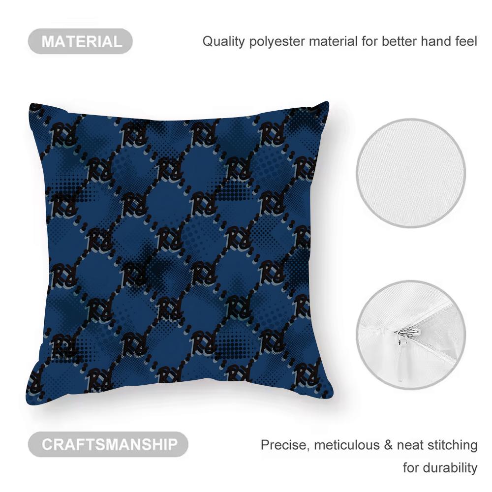 Alphabet Texture Cushion Cover Anti-dustmite Pillowcase Invisible Zipper Silky Short Plush Sofa Cushion Cover