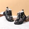 Winter Children Snow Boots For Girls Leather Flower Warm Plush Toddler Kids Shoes Non-slip  Cotton Kids Boots