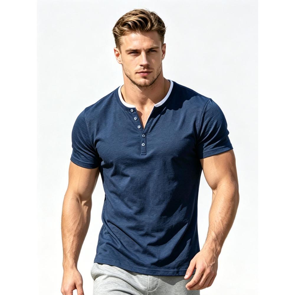 Premium 95% Cotton Men's Polo Tee - Breathable Soft Touch Short Sleeve Shirt - Modern Fit Casual Wear with V-Neck Buttons