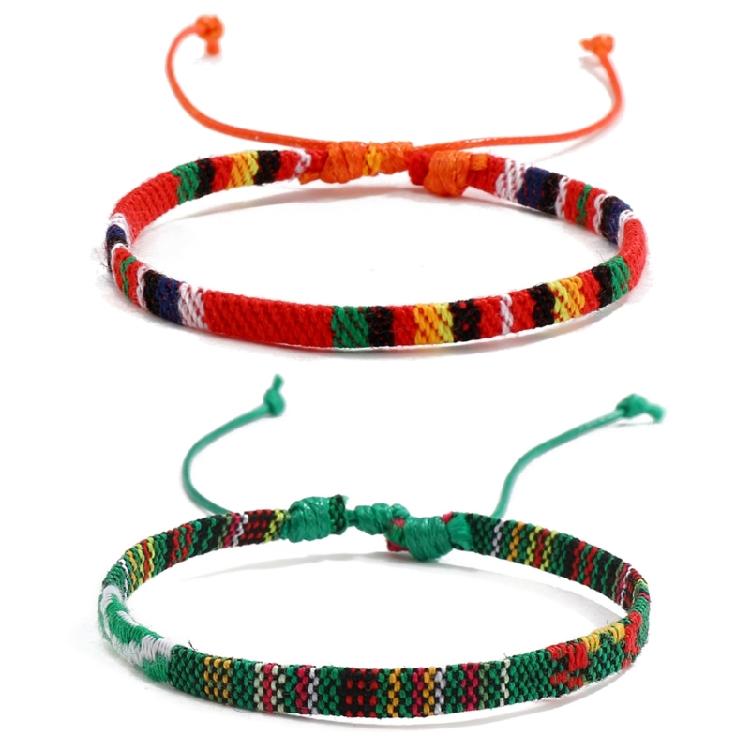 Pack of 12 Cotton Linen Bracelets Versatile Woven Bracelets Accessory Braided Chain for Daily Wear Dates Parties