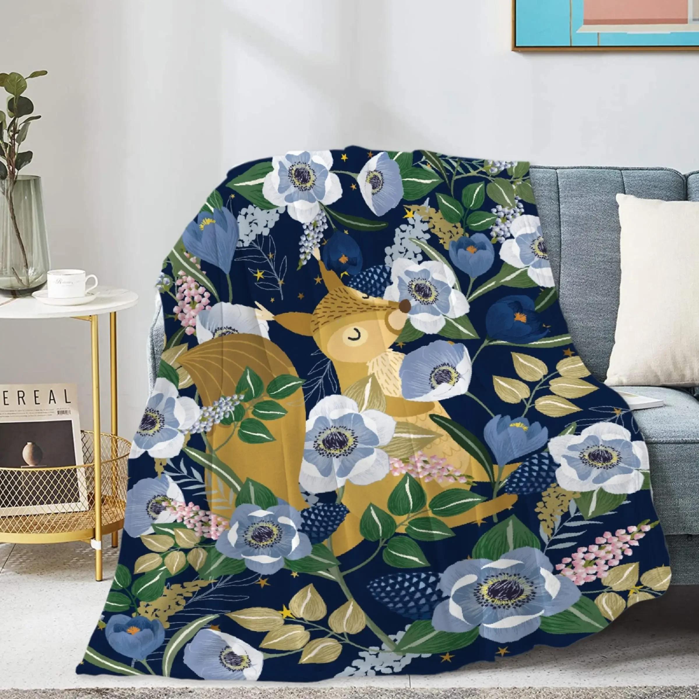 

Ultra Soft Blanket Squirrel Throw Blanket Plush Lightweight Couch Sofa Bed Warm Cozy Flannel Blanket for Teens and Adults Gifts 40x50in