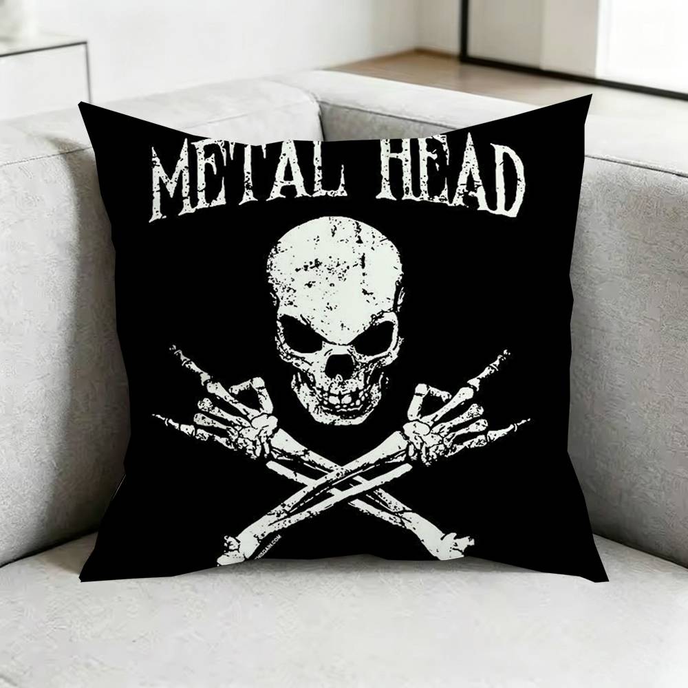 Logo Creative Punk Rock Style Square DoubleSided printed Pillow Case Bedroom Bedside Pillow Sofa Cushion Cover Gift