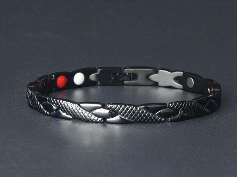 Bracelet magnétique d'énergie de santé de conception de Dragon unisexe 4 couleurs Bracelet en acier inoxydable