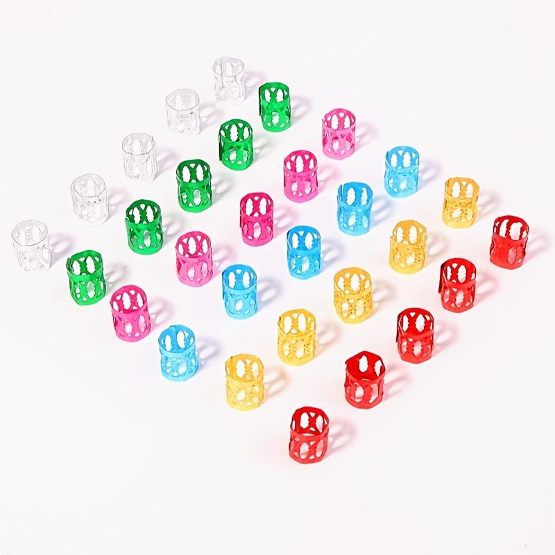 50pcs Braid Accessories Hair Rings Braiding Decorative Hair Clips Mixed Color Aluminum Flower Tubes Non-Rust and Fade