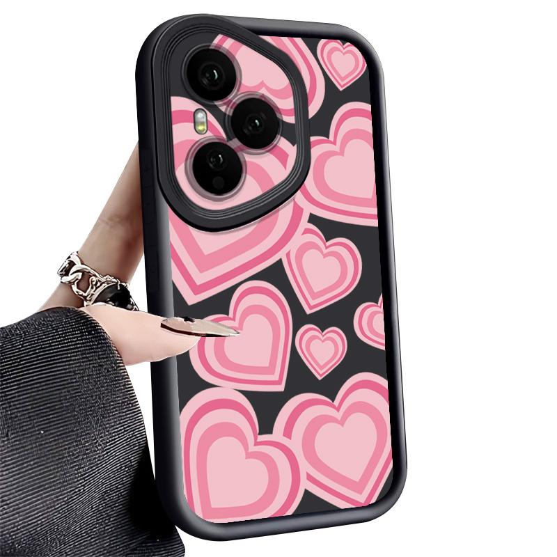 Y2K Retro Gradient Love Hearts Pattern Case For Honor 400 Lite 200 Pro Honor X9C Smart X8C Shockproof Bumper Soft Silicone Cover