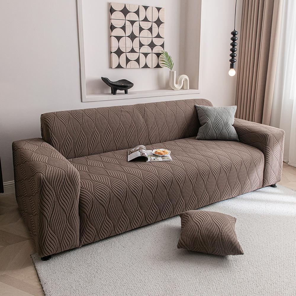 Neuer Sofabezug für Faule Vollständig bedeckt mit Stretch-Jacquard-Samt Rutschfest und Geradreihig Anti-Katzenkratzer