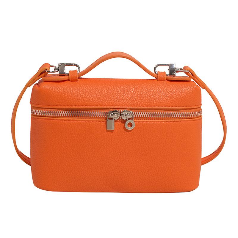 Textured lunch box bag messenger small bag handbag trendy women's bag high-end commuter messenger bag women