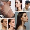 15 Pairs Of Stainless Steel Men's Earrings Black Perforated Clip Type