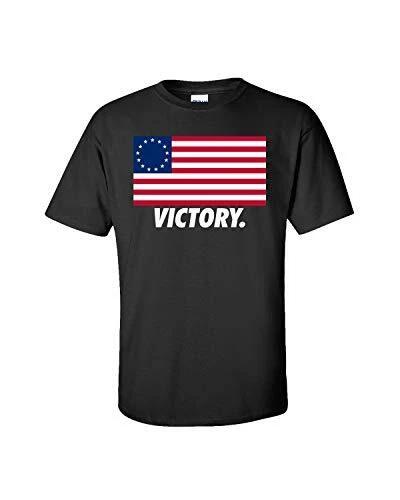 Patriotic Betsy Ross American Flag Victory Adult Short Sleeve Tee Shirt Black L