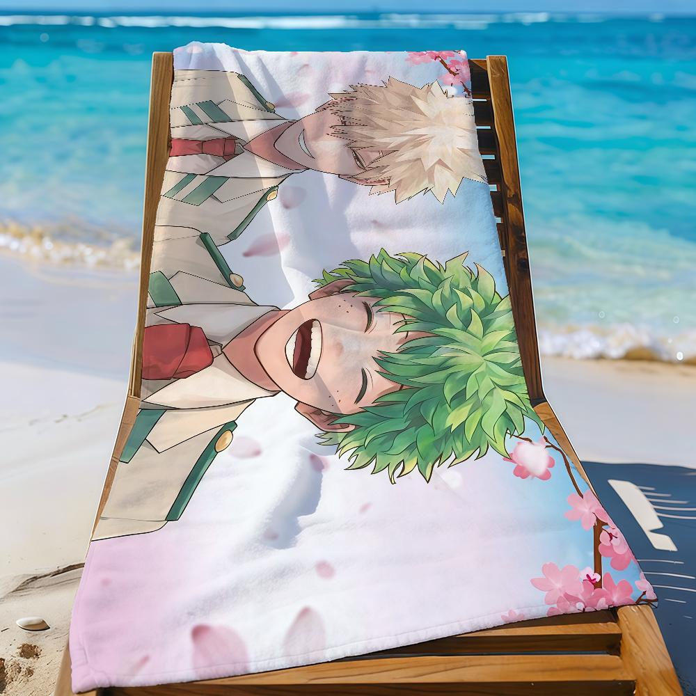 Anime M-My H-Hero A-Academias Deku Bakugou Quick Drying Beach Towels Are Suitable For Swimming Pools Camping Yoga And The Gym