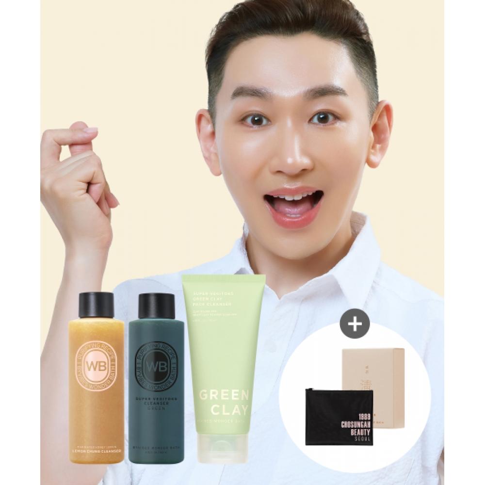 CHosungah Beauty [Набор от Ким Хо Ён] Очищающее средство Lemon Blue + Очищающее средство Super Veggie Tox + Набор глиняной маски Super Veggie Tox NONE