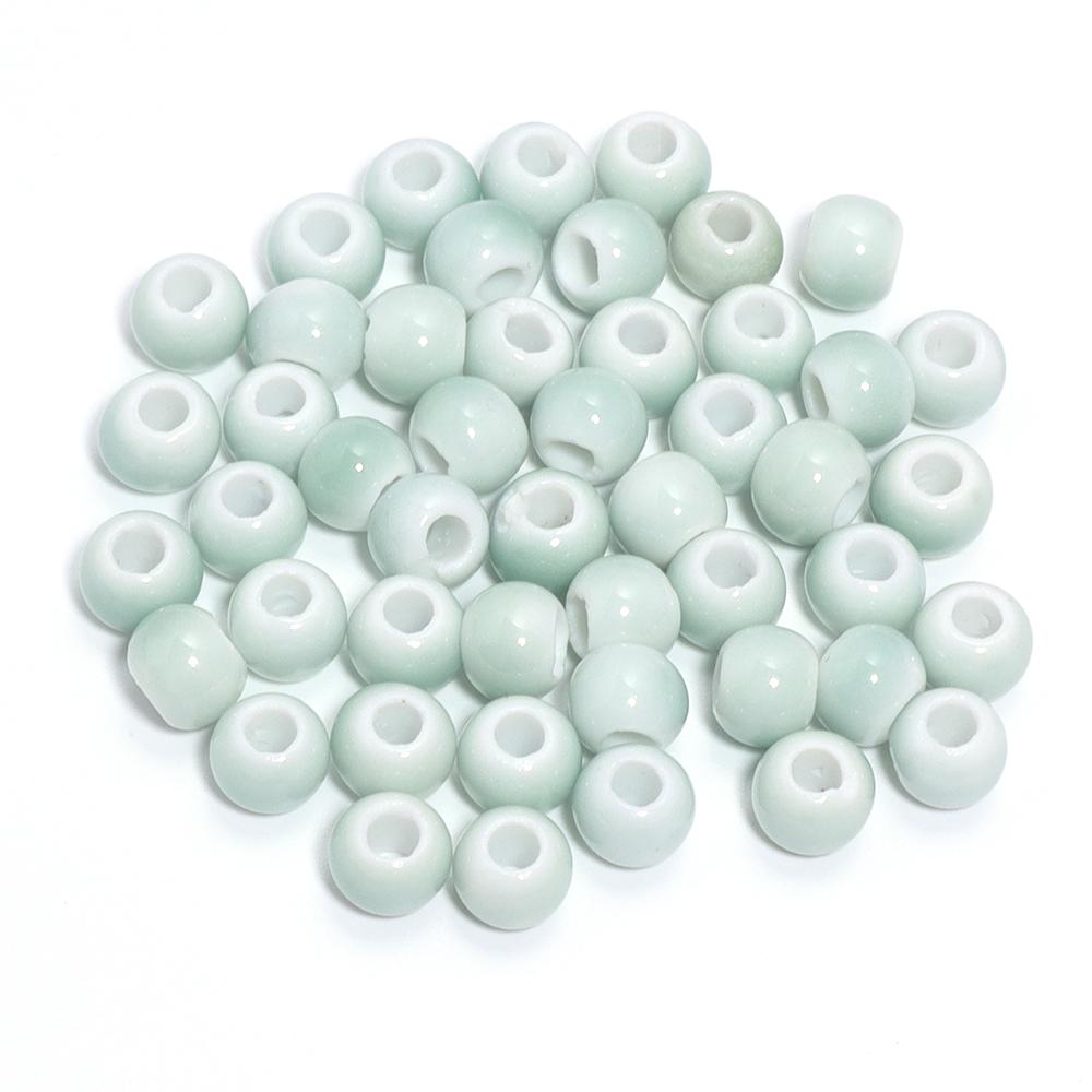 30pcs/lot Round Shape Ceramic Beads Colorful Loose Beads Spacer Beads For DIY Jewelry Making Necklace Bracelet Accessories
