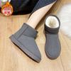 Fashion Winter Brown Snow Boots Plush Suede Ankle Boots Waterproof Warm Cotton Women Boots Slip On Fleece Thickened Flat Short Booties
