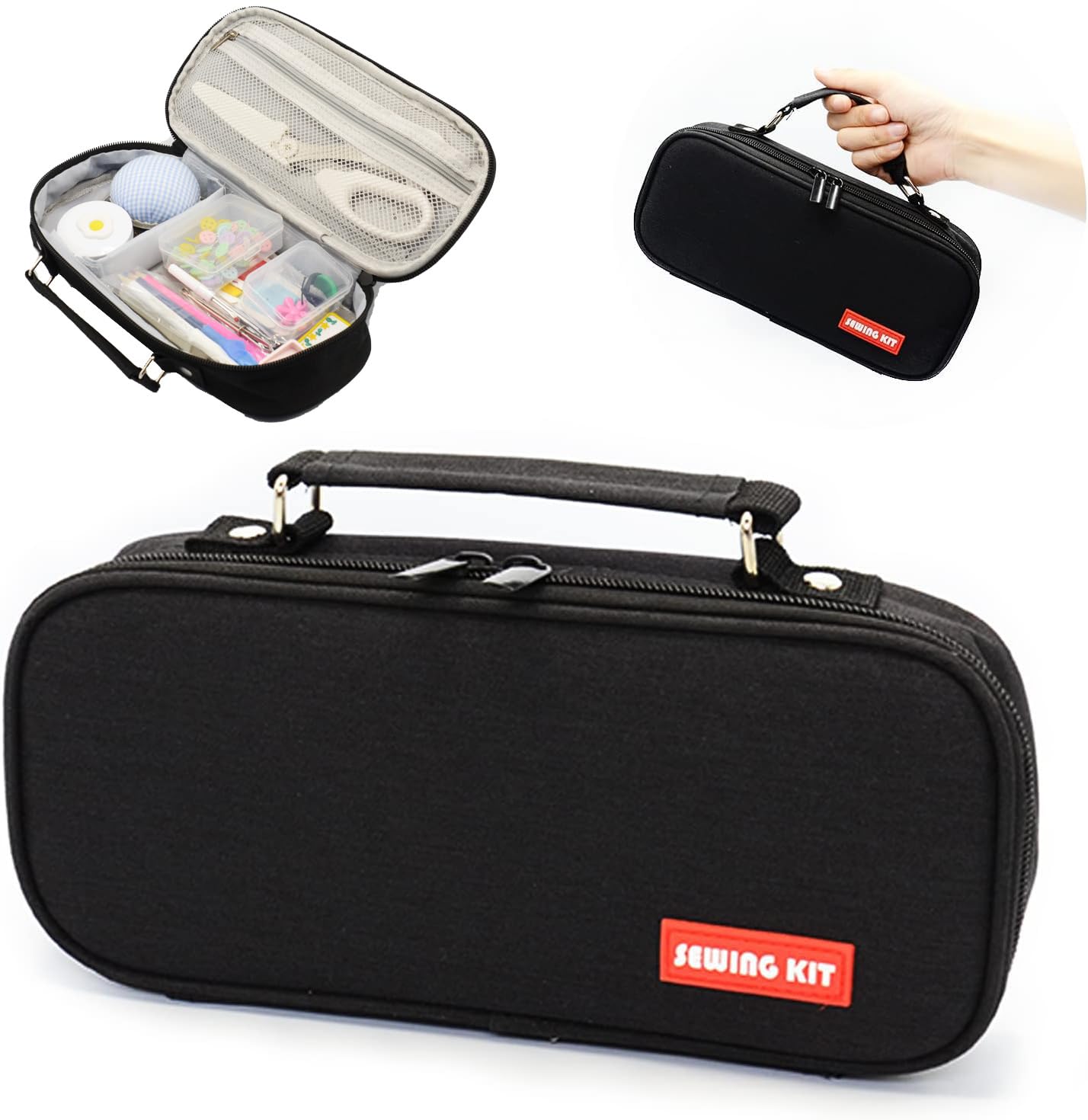 

Jessie Sewing Kit for Elementary School Students Sewing Box Set for Boys and Girls Portable Black