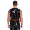 Men Sparkly Sequin Cowboy Vest Open Front Tassel Rivets Shiny Western Waistcoat for 70s Disco Club Parties