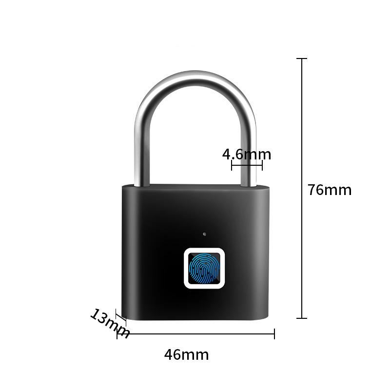 Intelligent Electronic Padlock Outdoor Waterproof Padlock Smart Fingerprint Padlock Door Anti-Theft Password Lock Cabinet чёрный