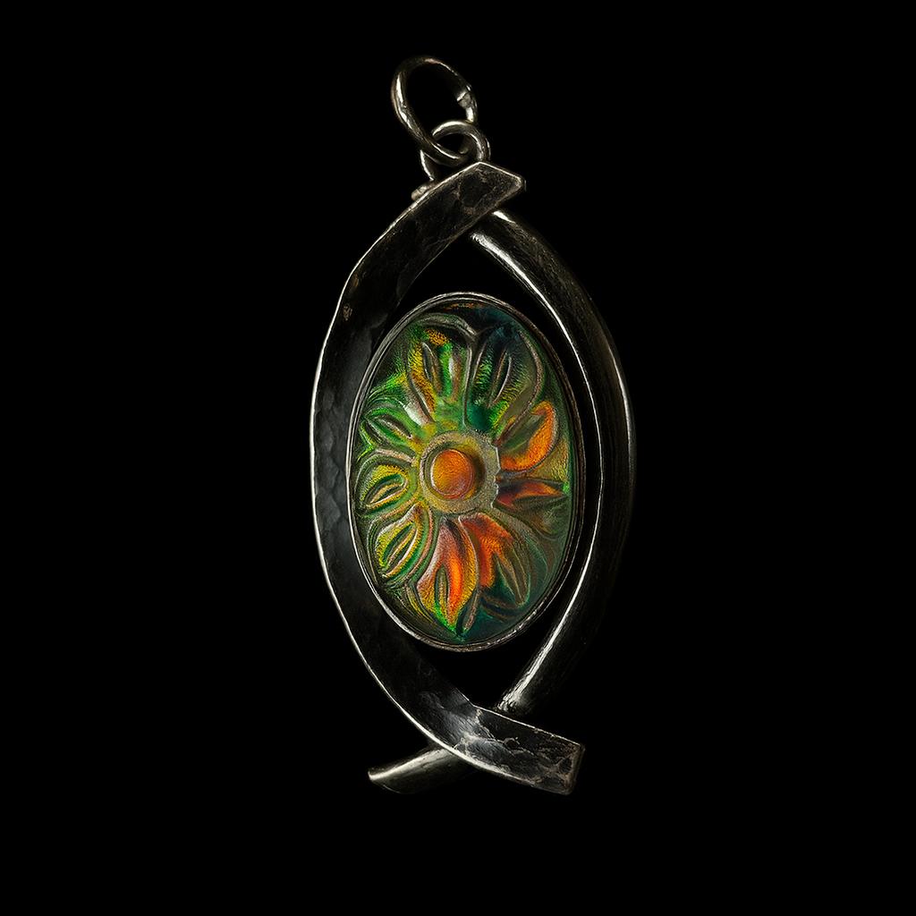 Natural Opal Pendant 41 ct Brazilian Multi-Color Oval Cut 925 Sterling Silver October Birthstone