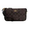 Coach Nolita 19 Metall-Logo-Prägung Anhänger Beschichtetes Canvas Glattes Leder Handtasche Damenhandtasche Braun Schwarz C3308-IMAA8