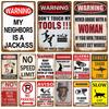 Vintage Warning Metal Sign Notice Zone Plaque Tin Sign Danger Caution Wall Art Decoration Mural Home Wall Decor Bars Man Cave