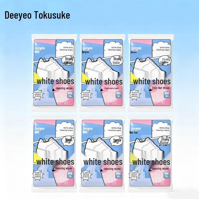 Portable Sneaker & White Shoe Cleaning Wipes (12 Pulls x 6 Packs)