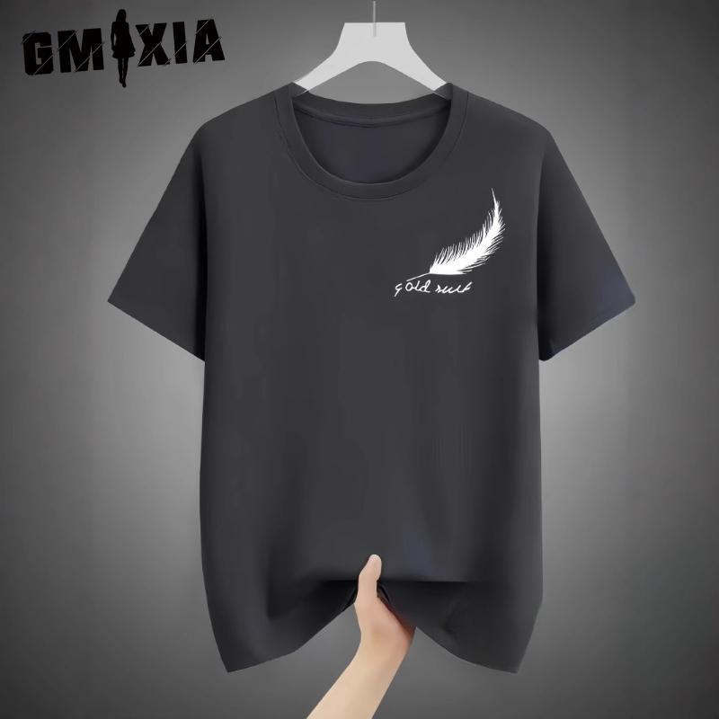 GMXIA Cotton Short Sleeve T-shirt Men's Fashion Loose Half Sleeve Shirt Printed Compassionate Shirt