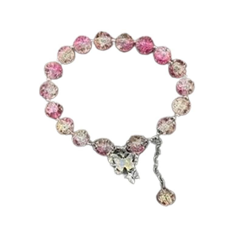 Sweet  Beaded Bracelet For Women Charm Butterfly Pendant Bracelet  Jewelry Accessories Girlfriend Gifts