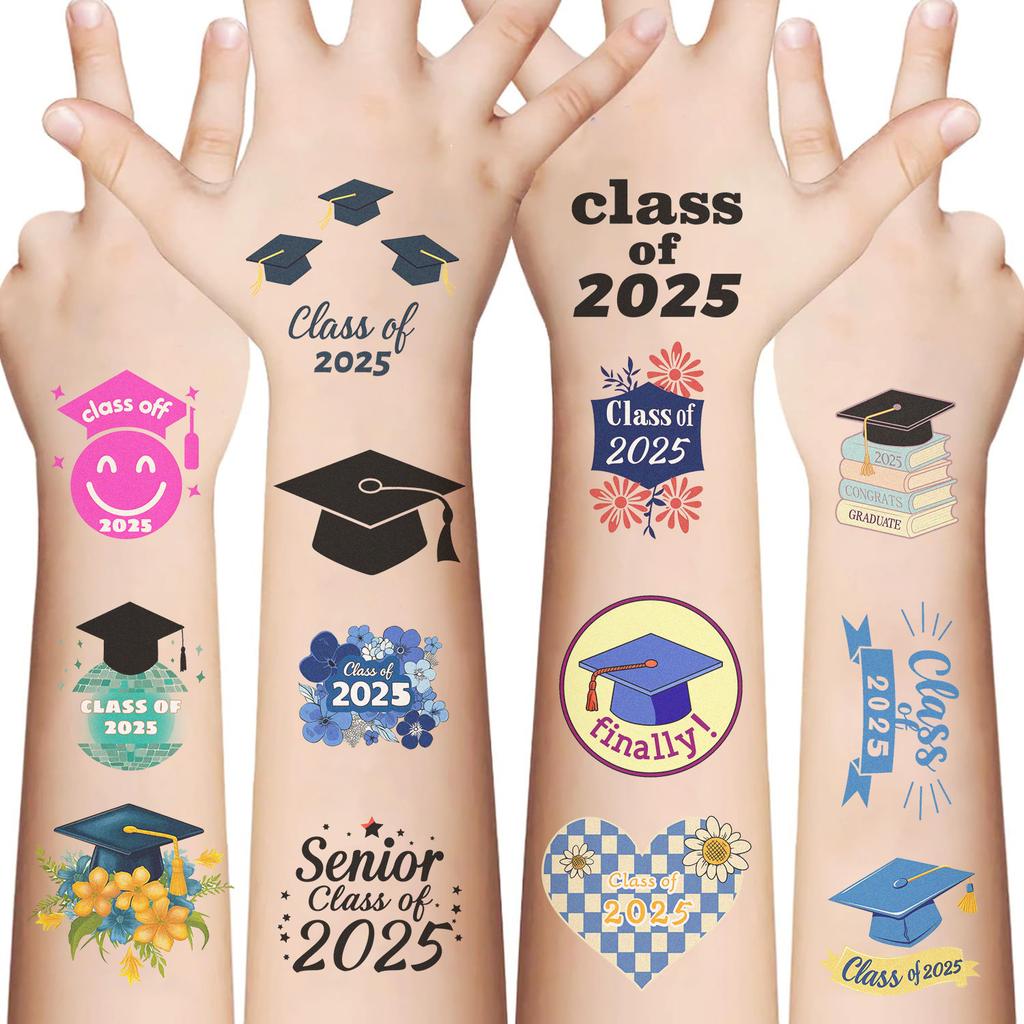 New Cartoon Graduation Season Series Tattoo Stickers Waterproof Party Gift Funny Face Stickers