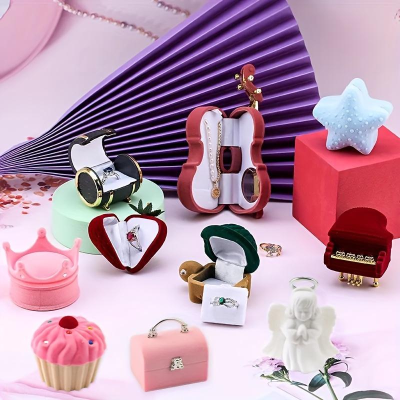 One Piece Velvet Jewelry Box Gift Box Container Wedding Ring Box Ring Case Earrings Holder for Jewelry Display& Jewelry Package