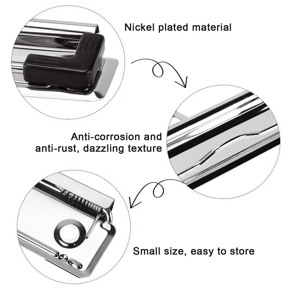 10 Pack Metal Mountable Clipboard Clips Silver Clipboard Clips Mount Handle Mountable Clips  Office