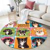 Puppy Theme Pattern Round rug,Carpet Rug for Living Room Bedroom Sofa Playroom Decor,Non-slip Floor Mat,Holiday Gifts and Birthday Gifts.