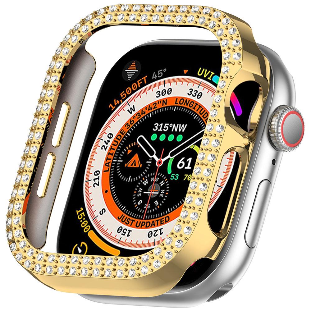 Double Diamond PC Watch Case with Dustproof Screen Protector and Anti Scratch Frame for Apple Watch Series 10 42MM 46MM